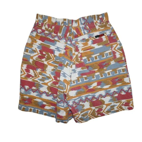 Olga Cassini Vintage Aztec Print High-Waisted Shorts – Size 10 - Picture 4 of 4